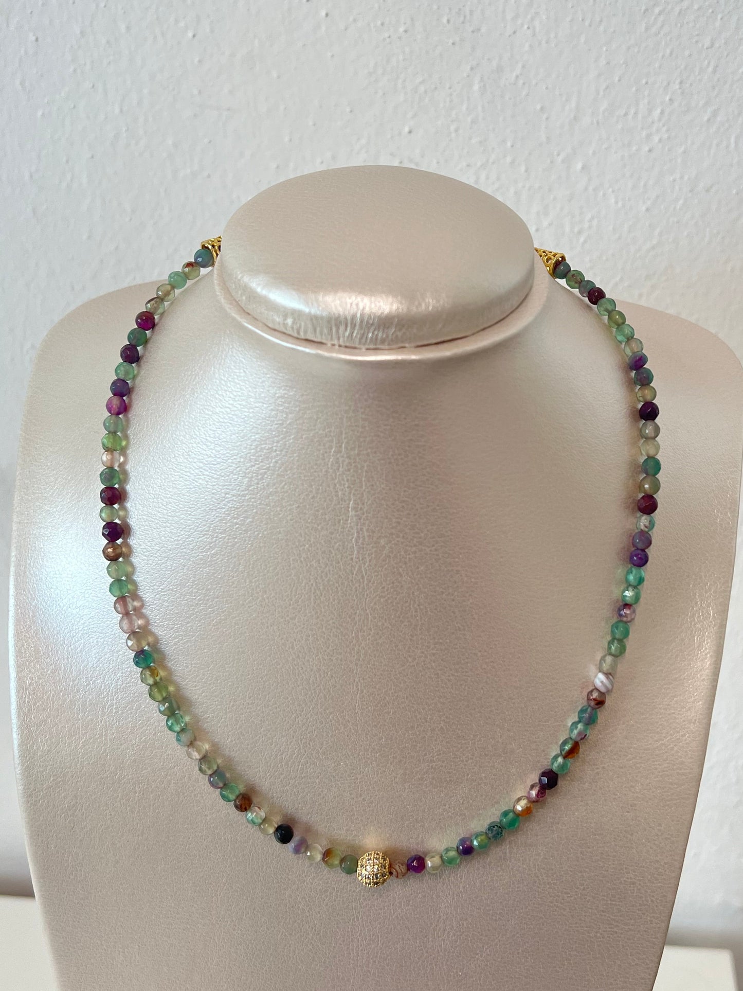 Collar en agata multicolor