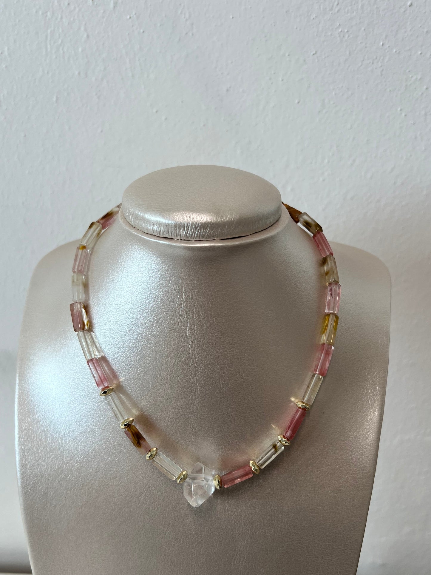 Cherry quartz necklace
