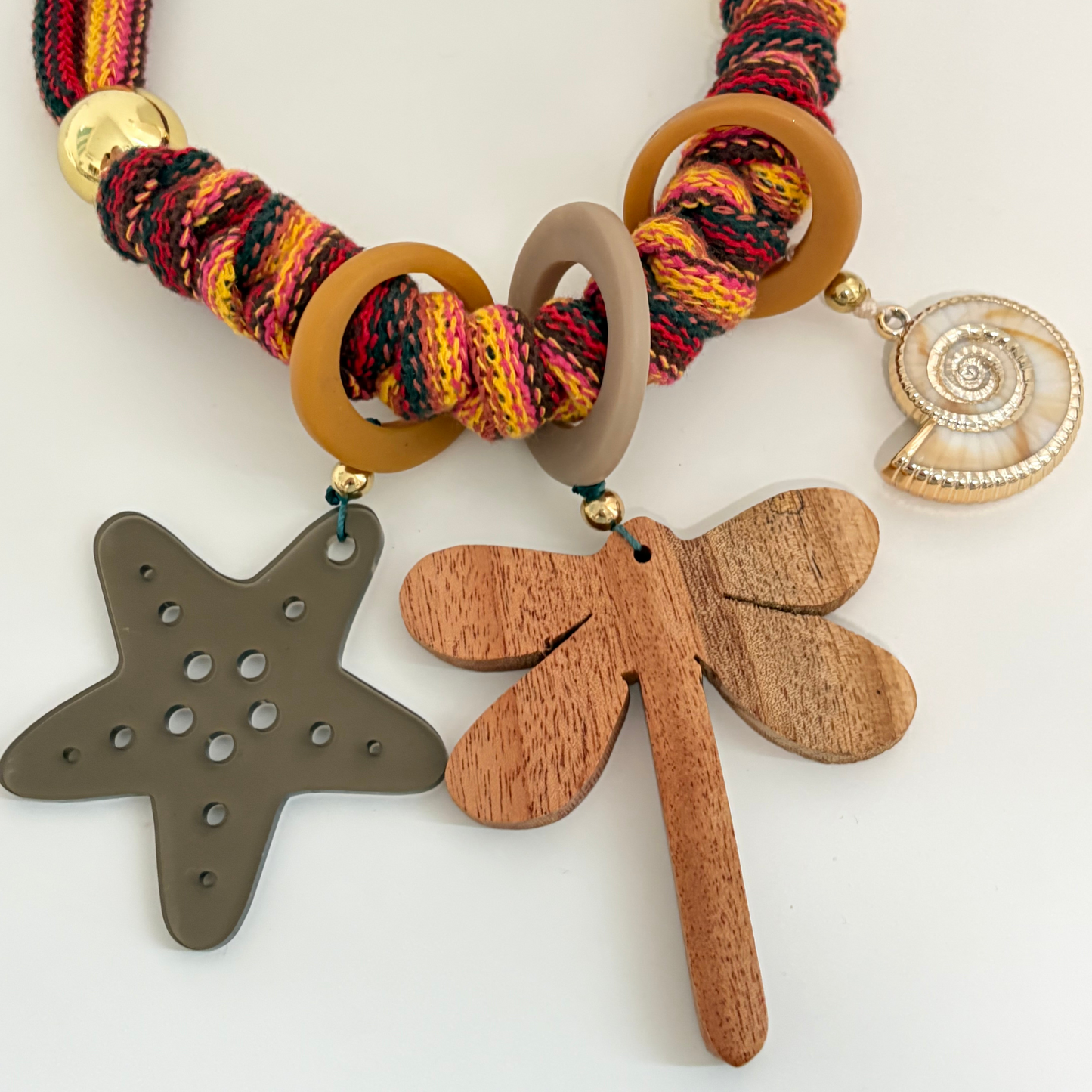Collar Bahia encantada- #24☀️5 collares en 1☀️charms removible🐟puedes mojarlo