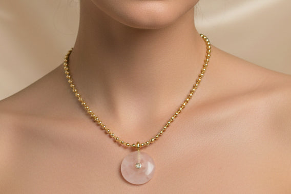 Luz del Corazon a Quartz Collection (cadena y charm redondo en cuarzo)