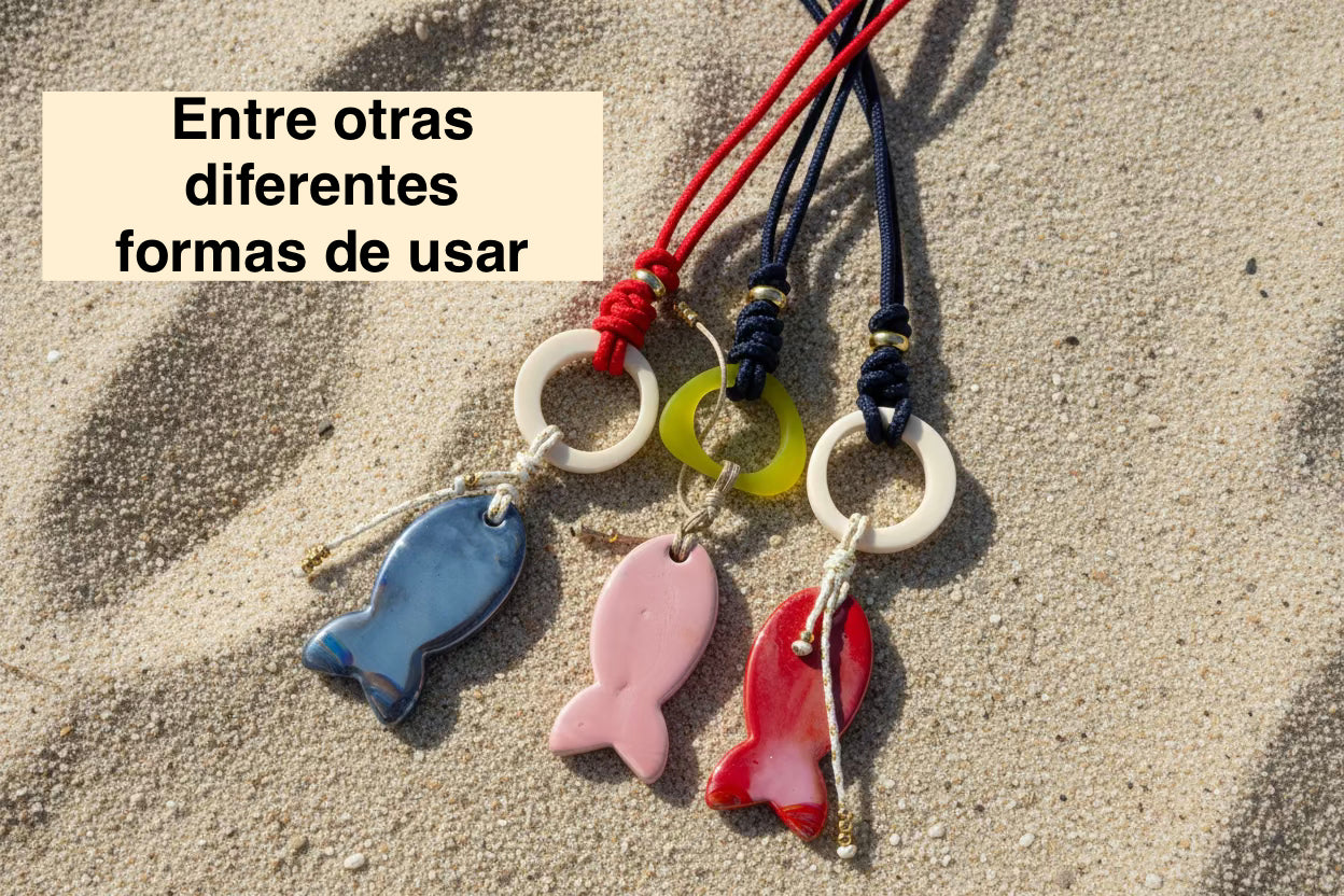 Collar 3 en 1 ( azul marino, pez rojo)