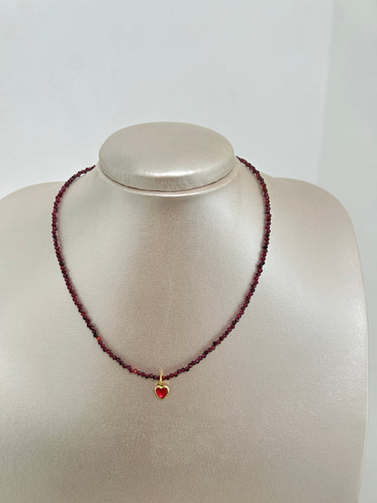 2mm different color heart necklace