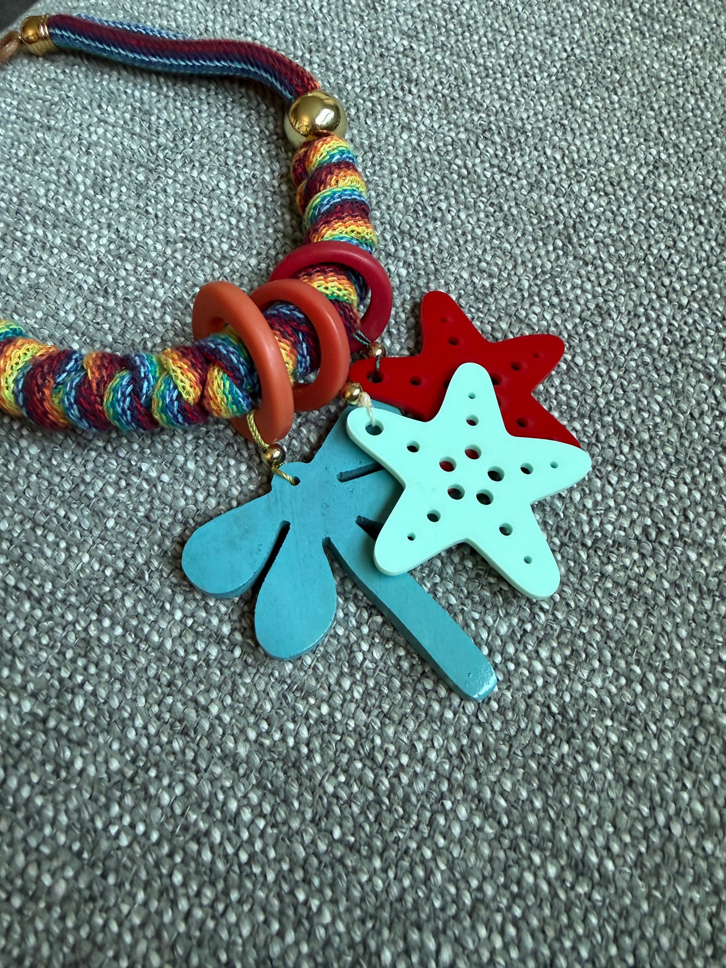 Collar Bahia encantada- #25☀️5 collares en 1☀️charms removible🐟puedes mojarlo