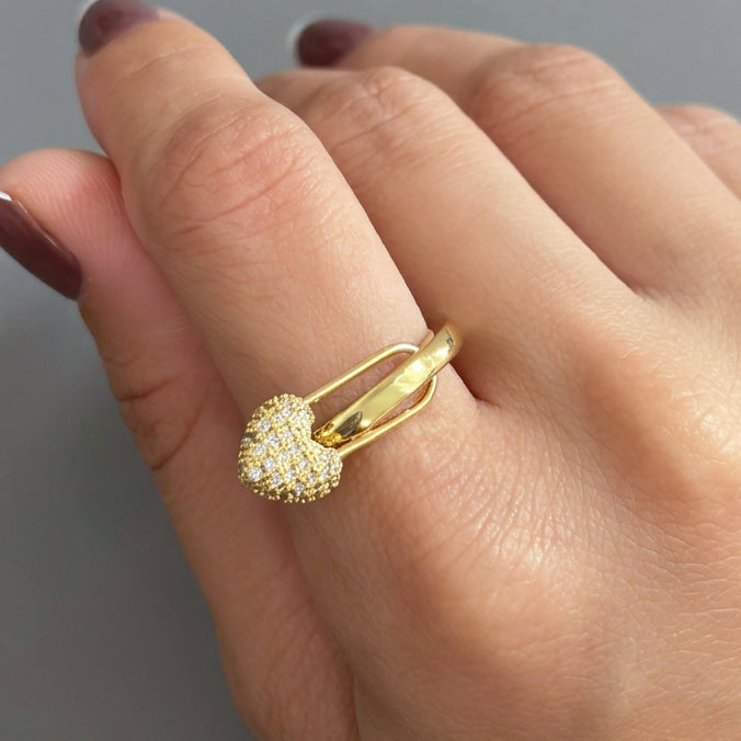 Sortija con pin en zirconia