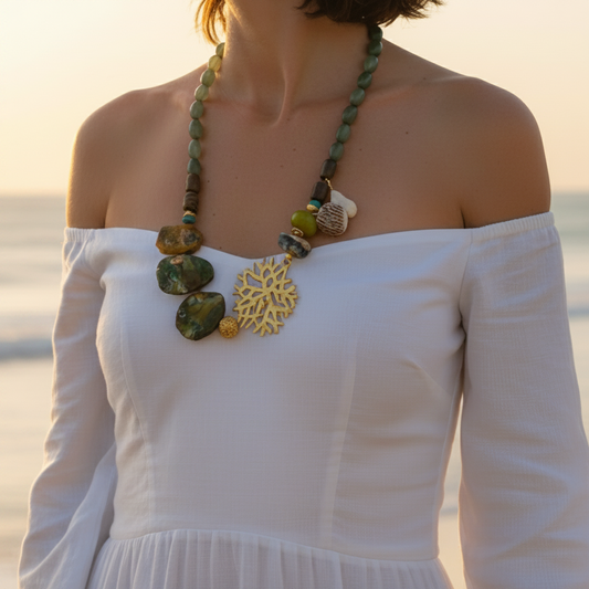 Collar Coral Dorado- diseño exclusivo🪸solo uno disponible