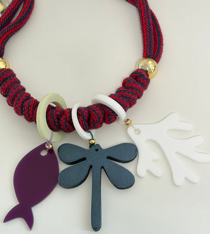 Collar Bahia encantada- #27☀️5 collares en 1☀️charms removible🐟puedes mojarlo