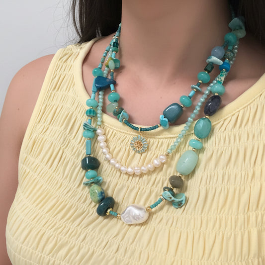 Exclusive Necklaces Quartz, Cristals,gemstones (model 1 trio)