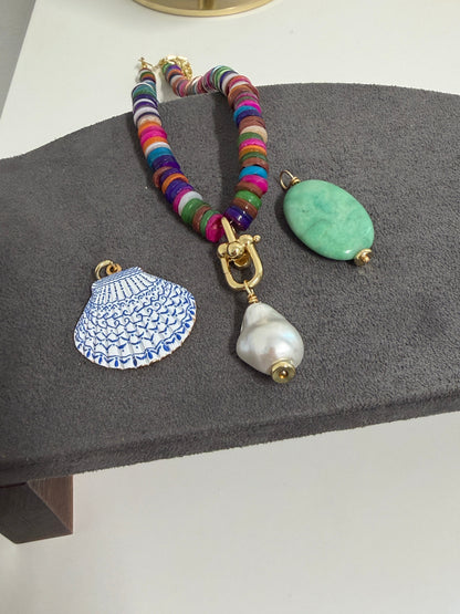 Collar brisa de santorini (3 charms intercambiables)