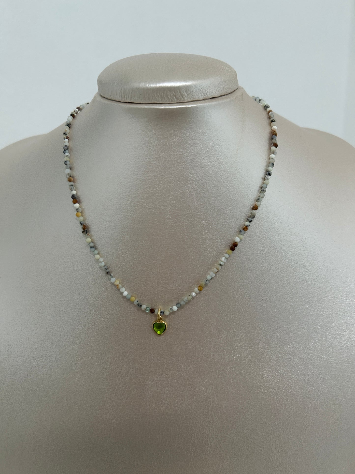 2mm different color heart necklace