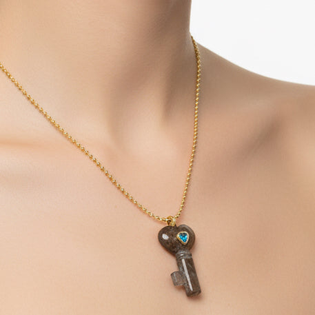 Collar la  Llave de la Intuición – Descúbrela en Ti(labradorita)