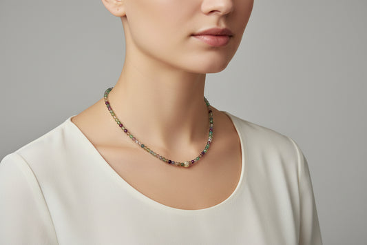 Collar en agata multicolor