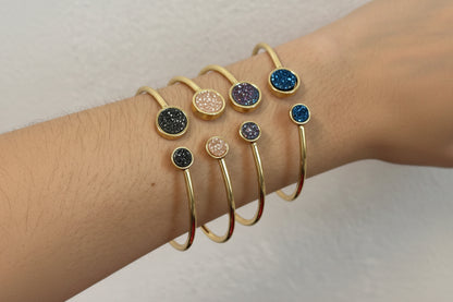 Rose gold druxy bangle
