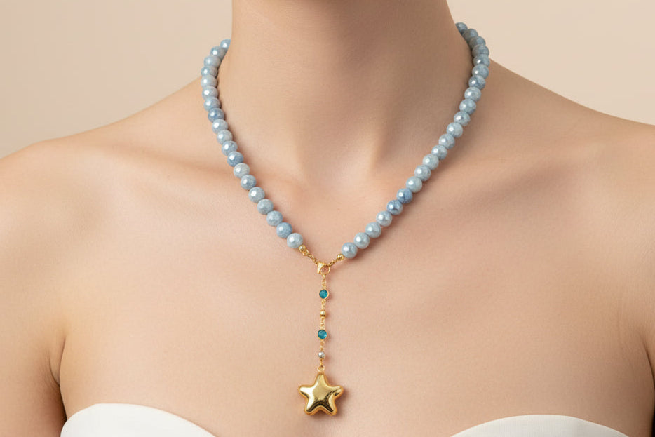 Brillo Celeste collar con estrella