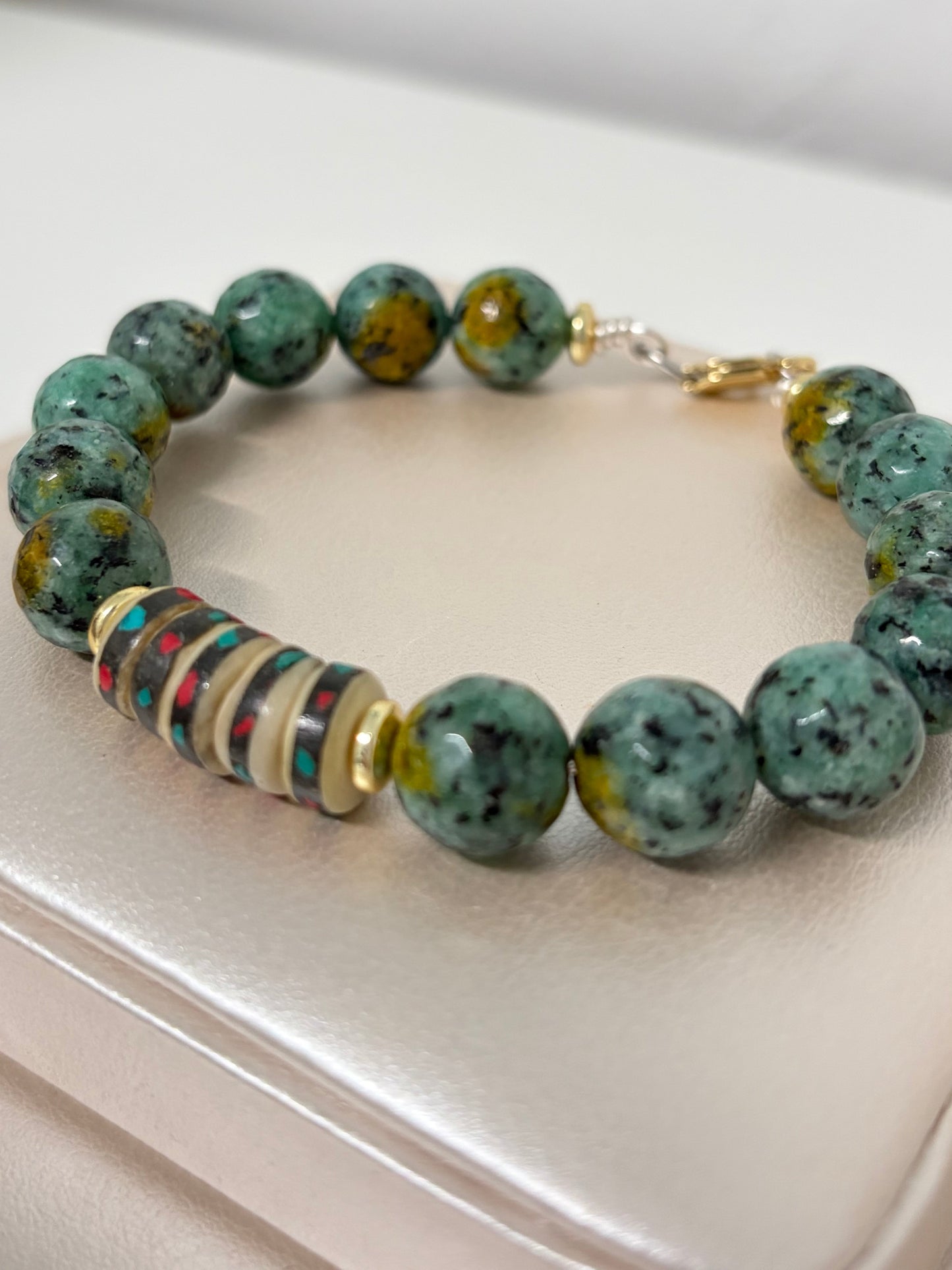 Pulsera en agata verde