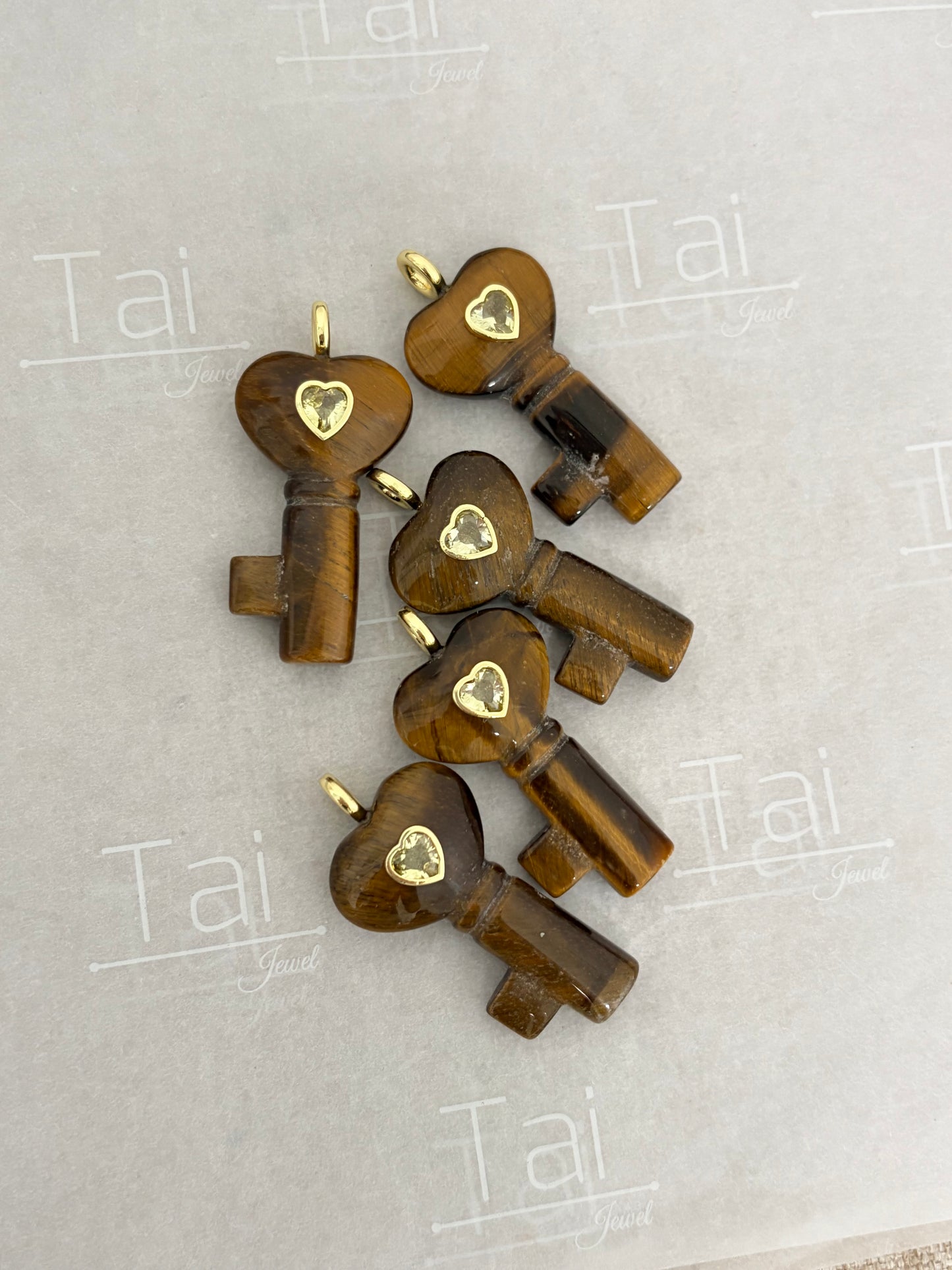 Collar llave de la prosperidad( ojo de tigre)cadena