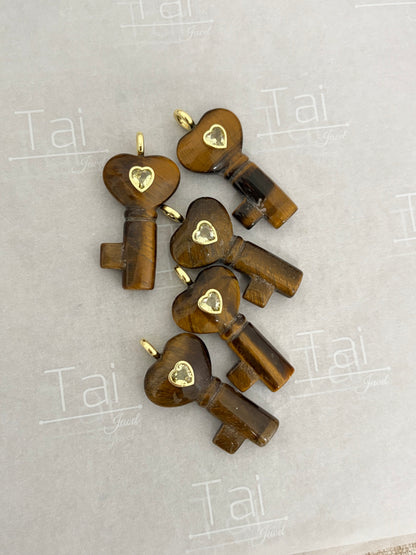 Collar llave de la prosperidad( ojo de tigre)cadena