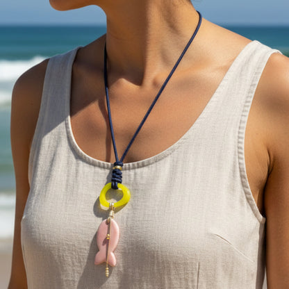 Collar 3 en 1( azul marino, pez rosa)