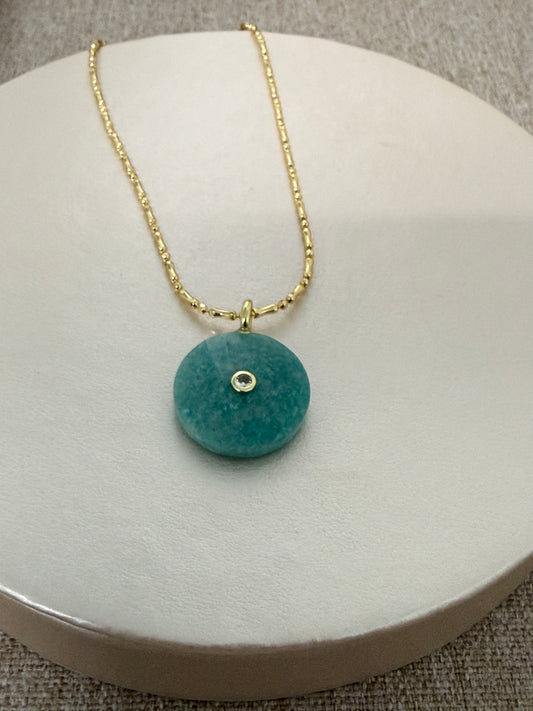 Armonia del Corazon Amazonite Collection (charm en amazonita y cadena)