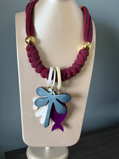 Collar Bahia encantada- #27☀️5 collares en 1☀️charms removible🐟puedes mojarlo