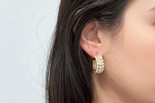 Multi pearls earrings