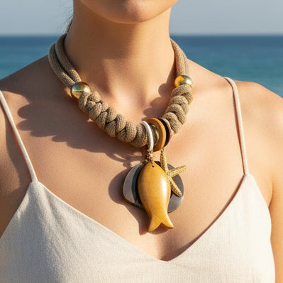 Collar Bahia encantada- # 13☀️5 collares en 1☀️charms removible🐟puedes mojarlo
