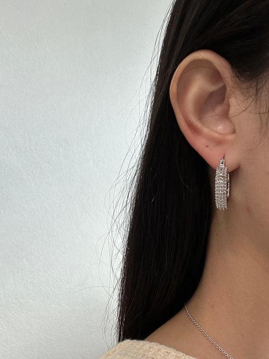 Rhodium luxe radiance hoop