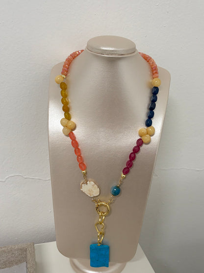 Collar de Gemas Naturales Jade & Turquesa – Edición Única