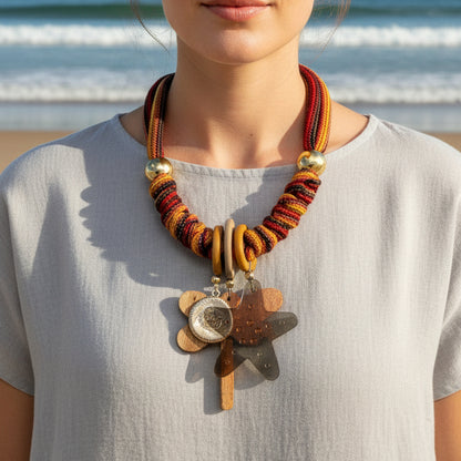 Collar Bahia encantada- #24☀️5 collares en 1☀️charms removible🐟puedes mojarlo