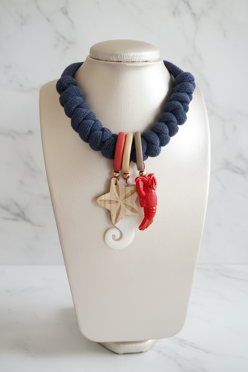 Collar Bahia encantada- # 8☀️5 collares en 1☀️charms removible🐟puedes mojarlo