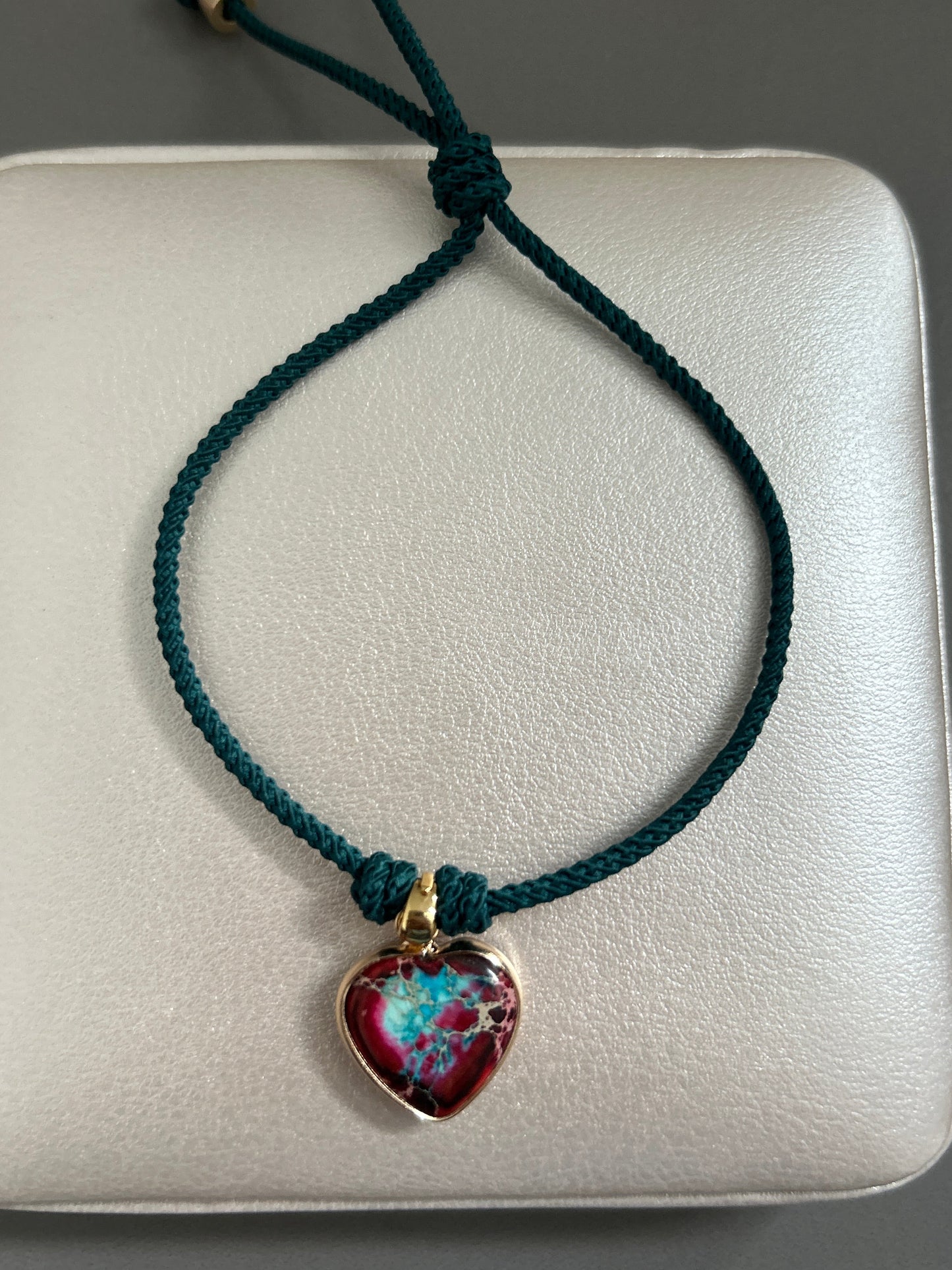 Jasper multicolor heart bracelet