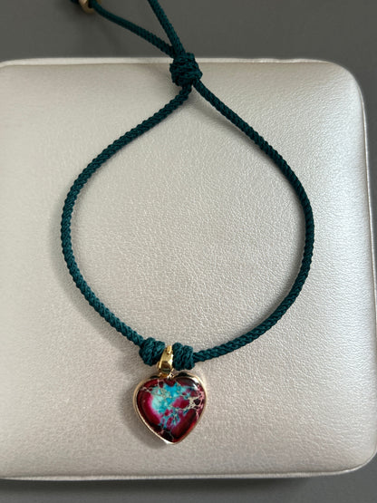 Jasper multicolor heart bracelet