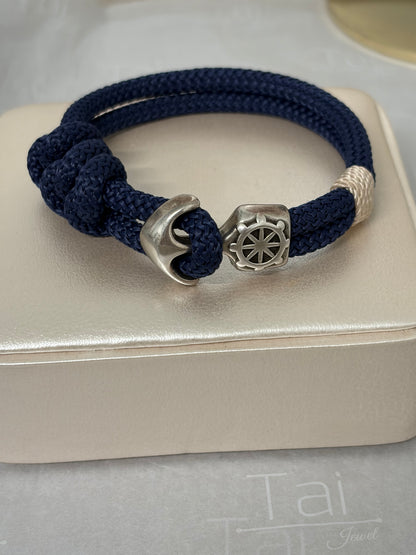 Pulsera en hilo náutica plata