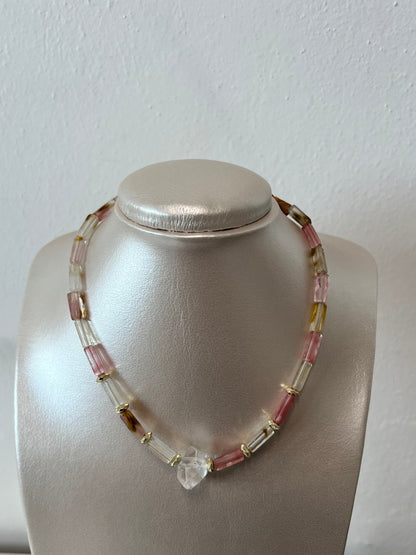 Cherry quartz necklace