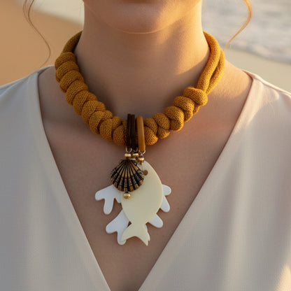 Collar Bahia encantada- # 16☀️5 collares en 1☀️charms removible🐟puedes mojarlo