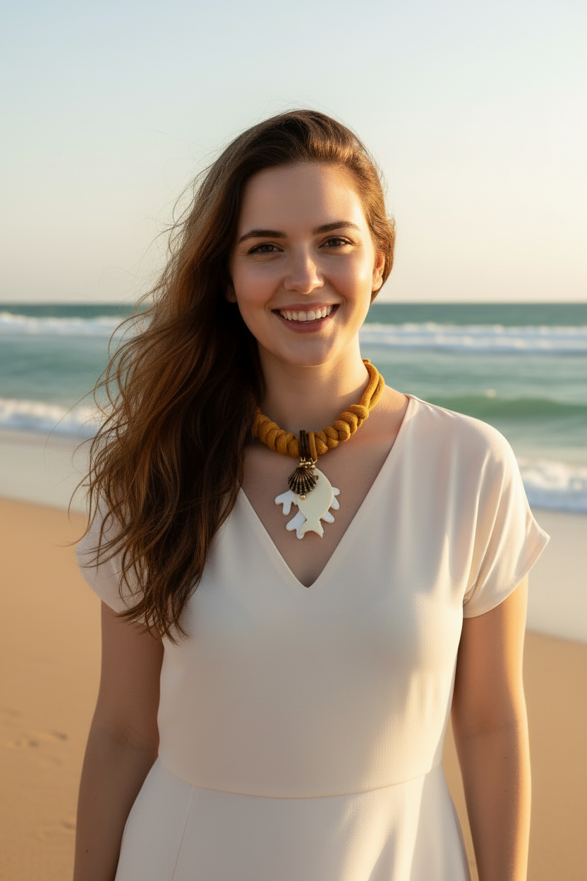 Collar Bahia encantada- # 16☀️5 collares en 1☀️charms removible🐟puedes mojarlo