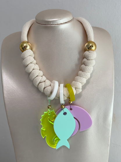 Collar Bahia encantada- # 12☀️5 collares en 1☀️charms removible🐟puedes mojarlo
