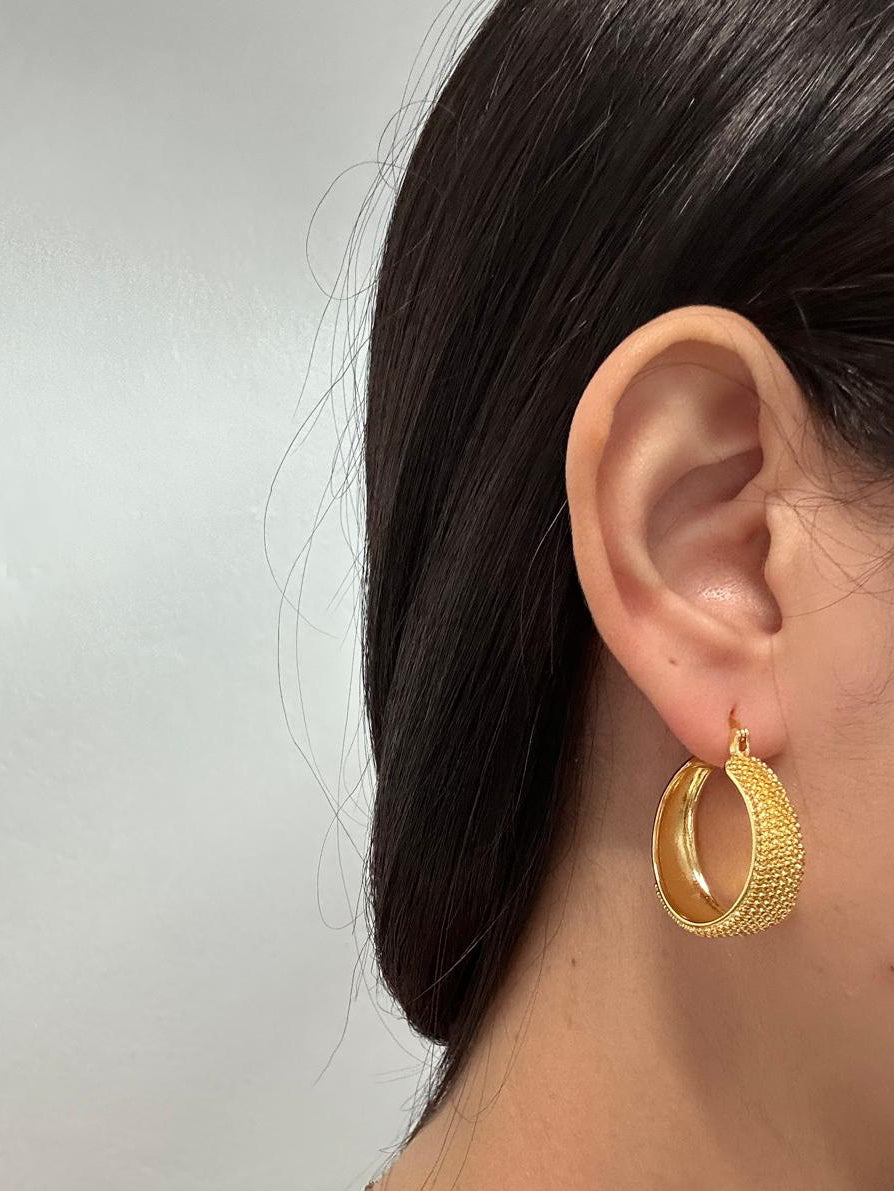 18k Golden mesh hoop