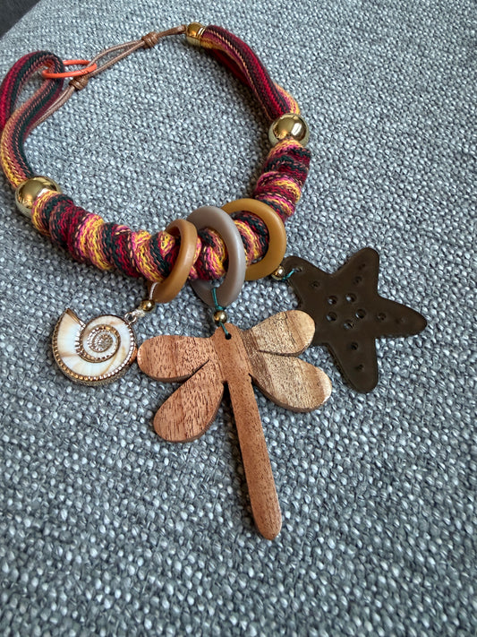 Collar Bahia encantada- #24☀️5 collares en 1☀️charms removible🐟puedes mojarlo