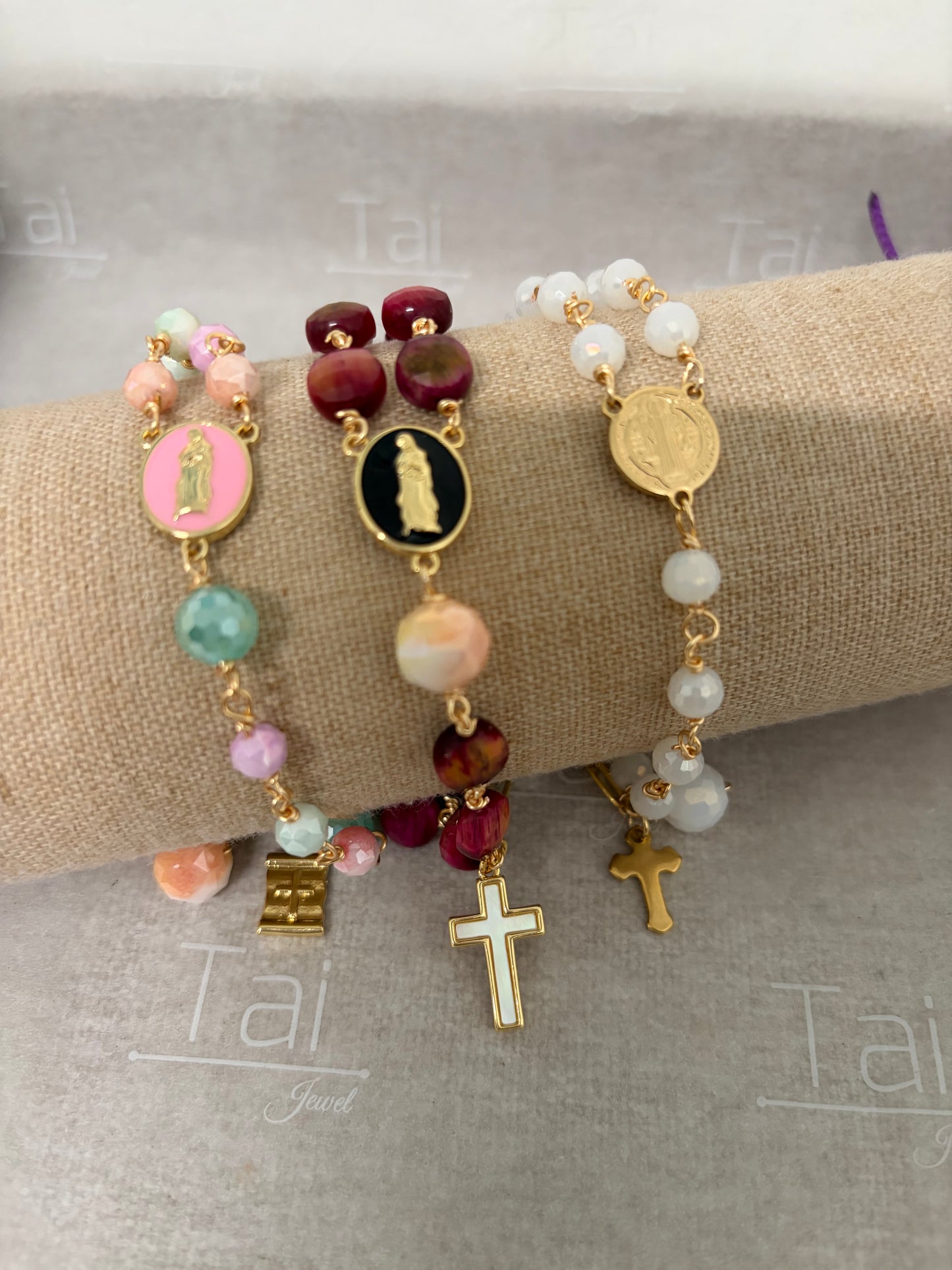 Rosary bracelet collection