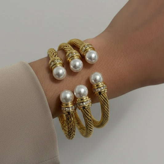 Reflejo de perla dorado (18k plated)