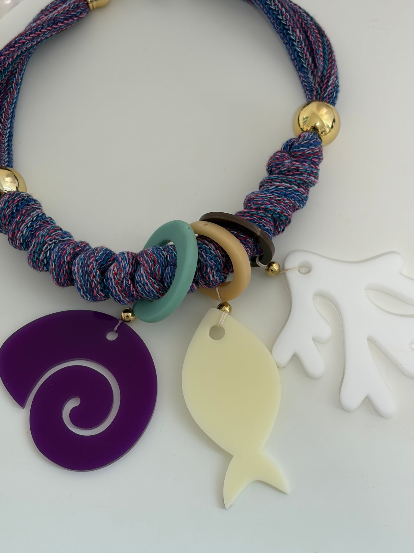 Collar Bahia encantada- #28☀️5 collares en 1☀️charms removible🐟puedes mojarlo