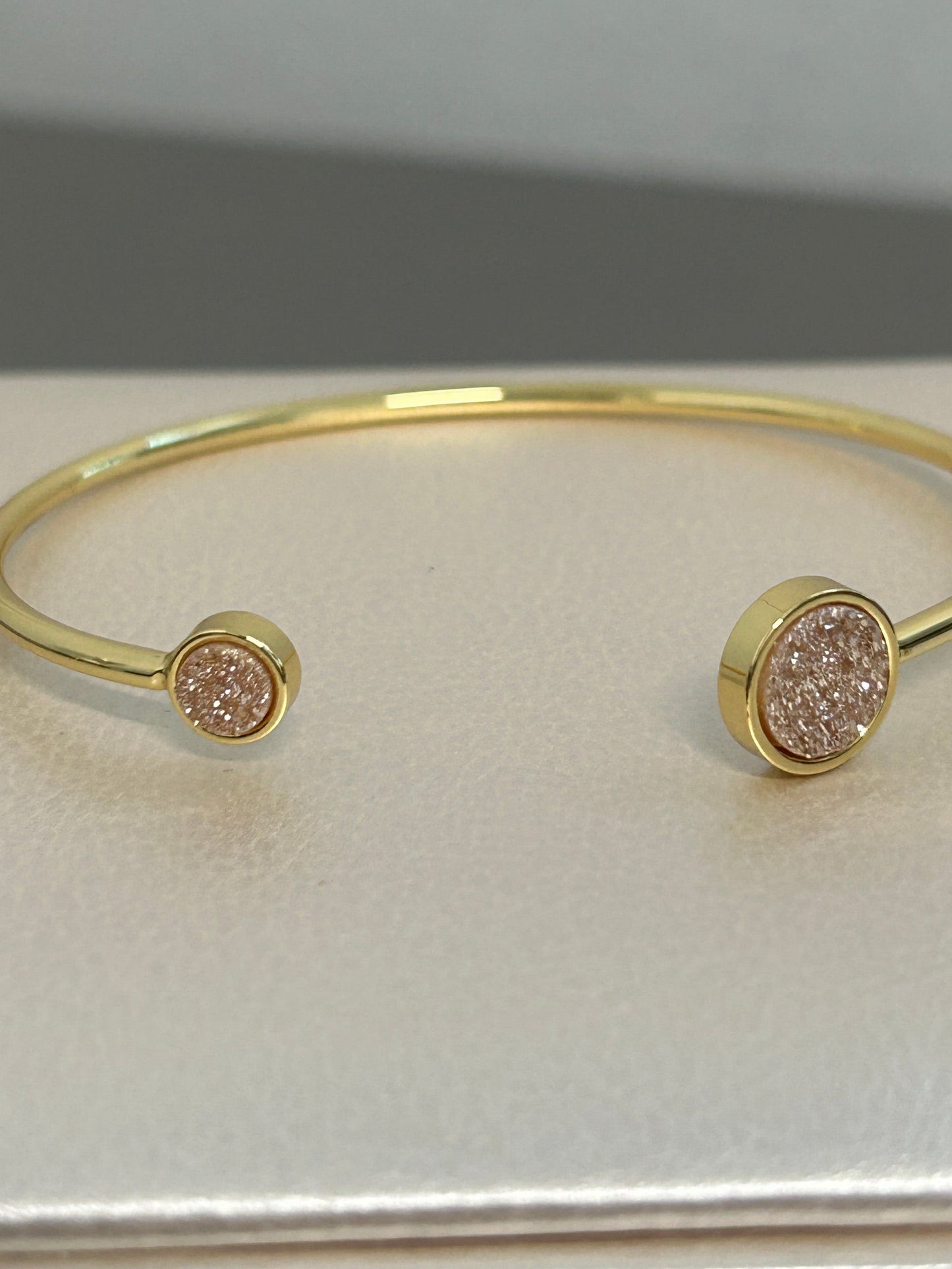 Rose gold druxy bangle