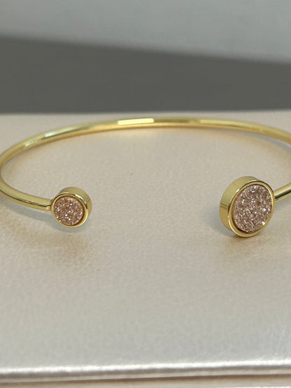 Rose gold druxy bangle