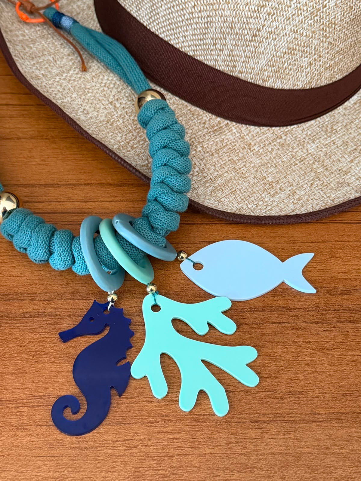 Collar Bahia encantada- #20 ☀️5 collares en 1☀️charms removible🐟puedes mojarlo