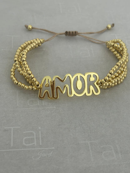 Amor/Fe/Dios gold bracelet