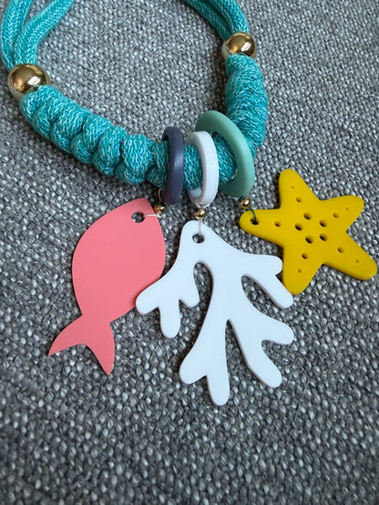 Collar Bahia encantada- #26 ☀️5 collares en 1☀️charms removible🐟puedes mojarlo