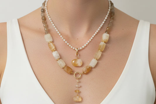 Citrine necklace or bracelet (Set of 2)