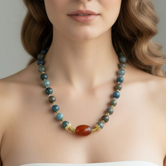 Collar en agata y cristales facetados