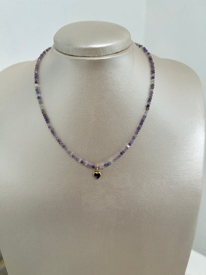 2mm different color heart necklace