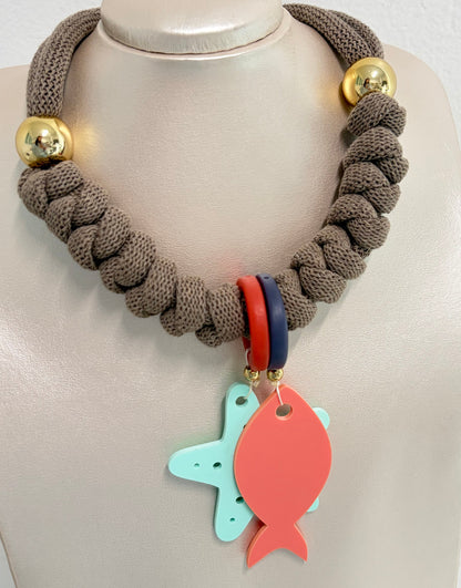 Collar Bahia encantada- # 15☀️5 collares en 1☀️charms removible🐟puedes mojarlo